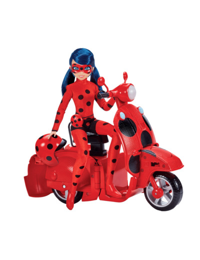 Bandai - Miraculous - Scooter Miraculous Switch'n go + Poupée incluse Ladybug Lucky Charm