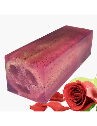 Savon loofah Rose