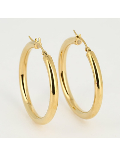 Boucles d'oreilles ZAG en acier doré