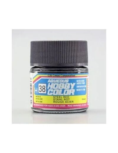 PEINTURE MAQUETTE MR HOBBY H038 ROUGE ACIER MÉTALLIQUE 10ML