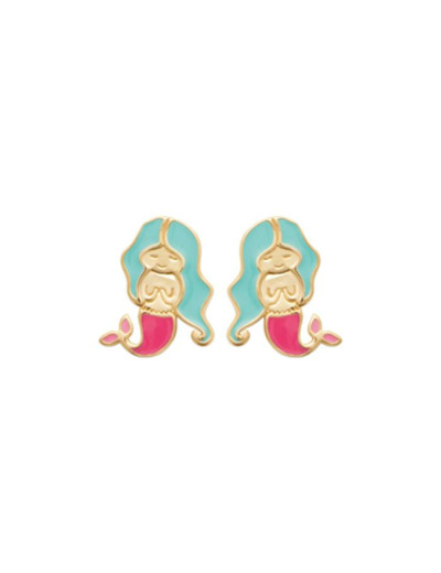 Boucles d'oreilles en plaqué or et laque