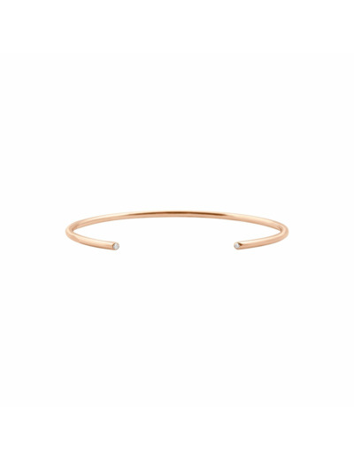 Bracelet jonc Vanrycke Massaï en or rose et 2 diamants, taille 1