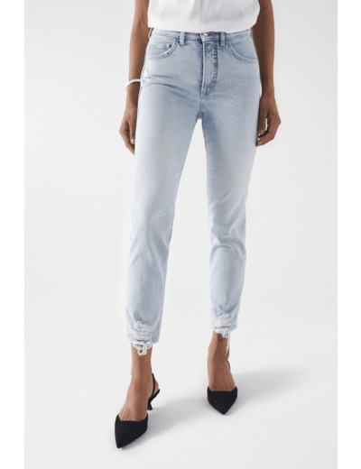 JEAN FAITH PUSH IN CROPPED SLIM AVEC BRILLANTS