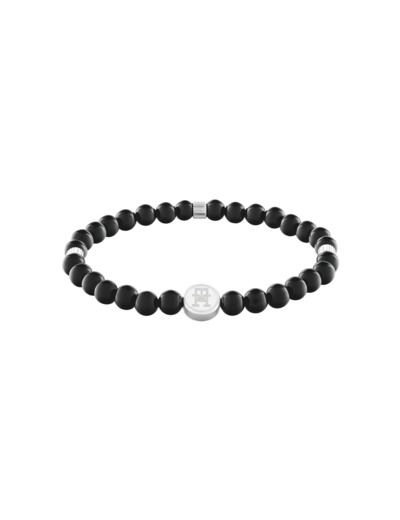 Bracelet Tommy Hilfiger en acier et onyx noir