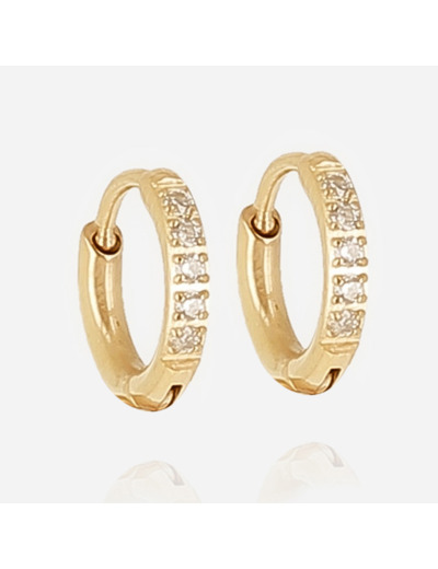 Boucles d'oreilles ZAG en acier et oxydes de zirconium