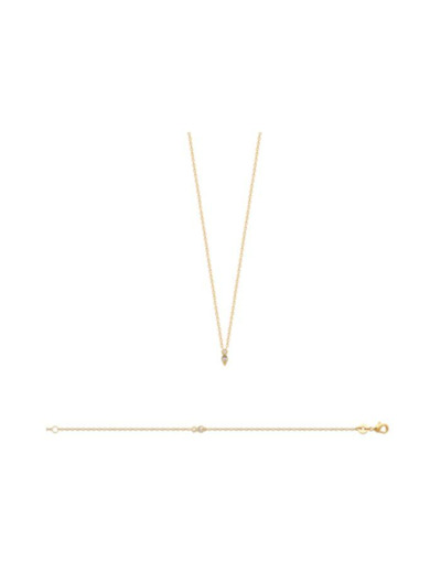 Collier en plaqué or et oxyde de zirconium