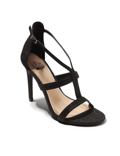 Sandale talon decrochee femme noir