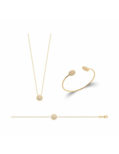 Collier en plaqué or et oxydes de zirconium, 45cm
