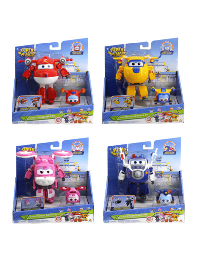 Figurines Super Wings Transforming 12 cm Saison 5 + SUPER PETS