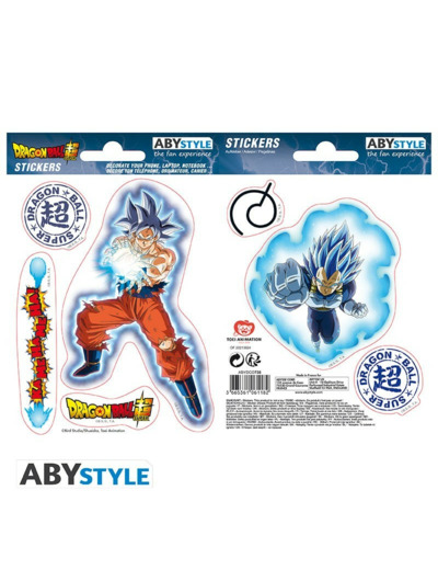 DRAGON BALL SUPER - Stickers - 16x11cm/ 2 planches - Goku & Vegeta