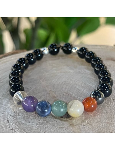 Bracelet 7 Chakras Onyx enfant