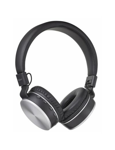 CASQUE BLUETOOTH VINYLE Noir, Argent