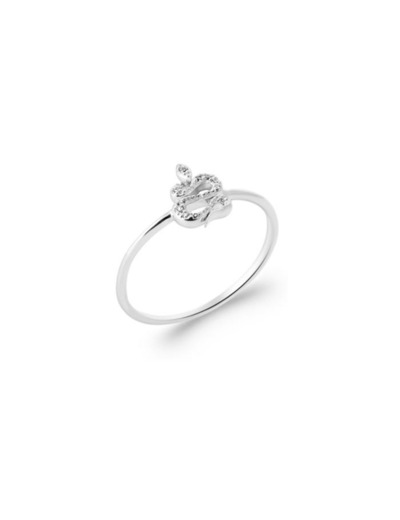 Bague en argent rhodié et oxyde de zirconium