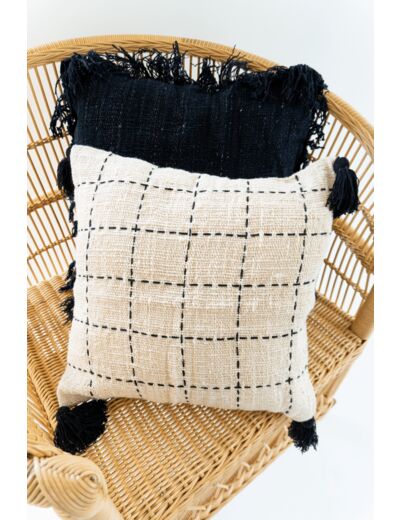 Housse de coussin carreaux