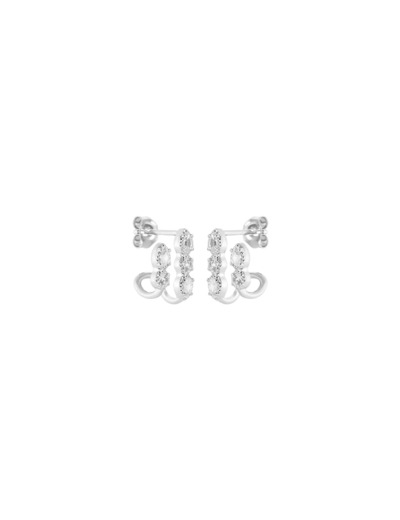 Boucles d'oreilles en argent et oxyde de zirconium
