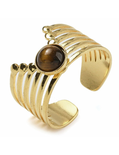 Bague manchette chevron oeil de tigre