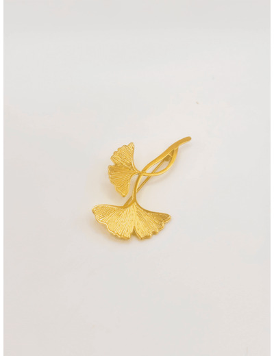 Broche Feuille de Ginkgo - Dorée