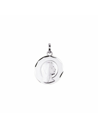 Médaille Vierge en or blanc
