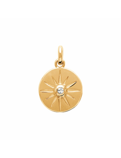 Pendentif en plaqué or et oxydes de zirconium