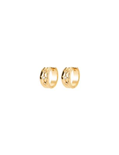 Boucles d'oreilles créoles en plaqué or et oxyde de zirconium