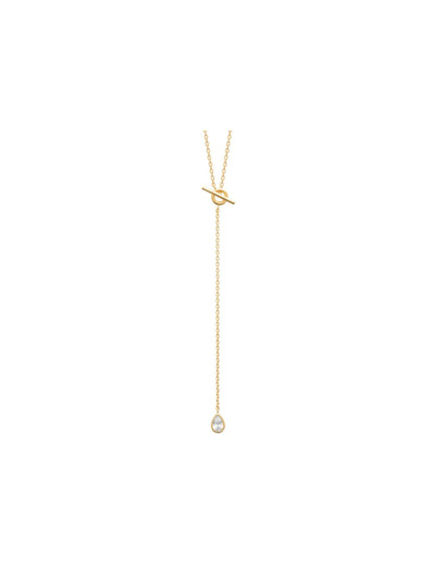 Collier en plaqué or et oxyde de zirconium, 45 cm