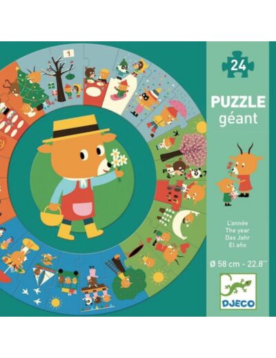 Puzzle Rond Géant L'Année 24 pièces - DJ07016 - Djeco