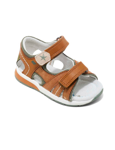 Bottillon ouvert bebe garcon camel