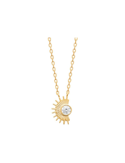 Collier en plaqué or et oxyde de zirconium, 45 cm