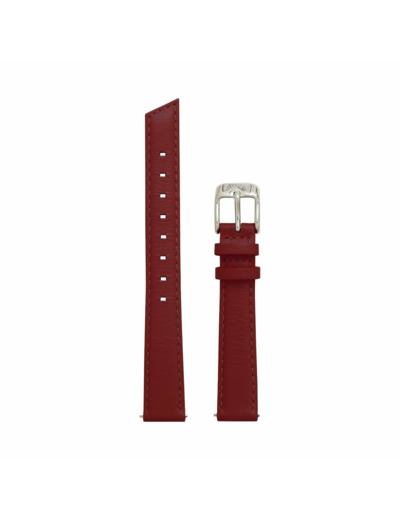 Bracelet de montre DWYT en cuir rouge rubis argent