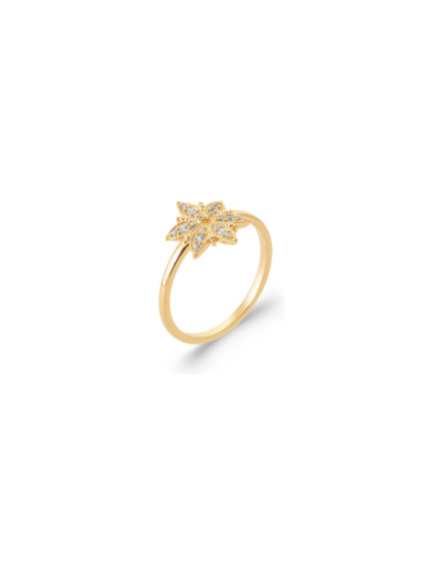 Bague en plaqué or et oxydes de zirconium