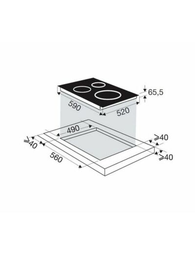 Table De Cuisson À Induction 60cm 3 Feux REF BPI6360B