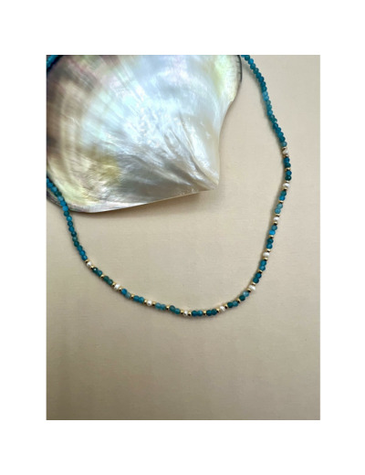 Collier ras de cou Indriya Perline en vermeil et apatite
