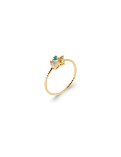 Bague en plaqué or et oxydes de zirconium