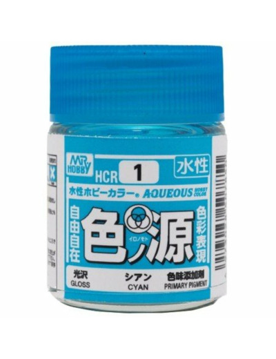 GUNZE HCR-1 PEINTURE AQUEOUS PRIMARY COLOR PIGMENT (18 ML) CYAN