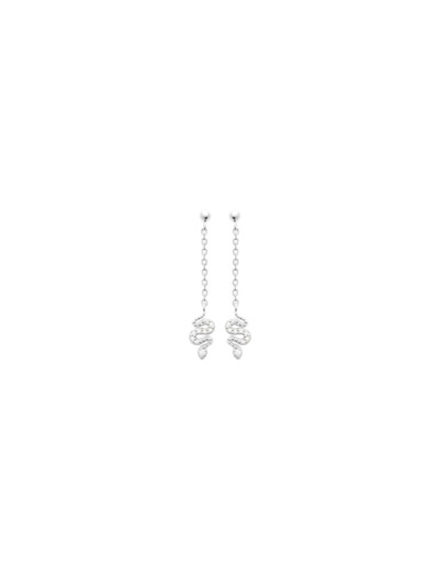 Boucles d'oreilles en argent rhodié et oxydes de zirconium