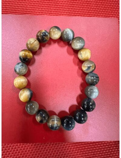 Bracelet Oeil de Tigre Gold Gris