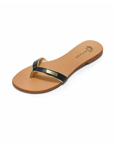 Mule plate femme noir