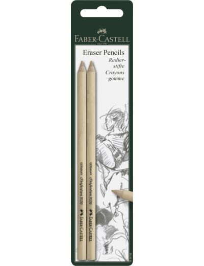 Crayon-gomme Perfection, blister de 2 Faber Castell