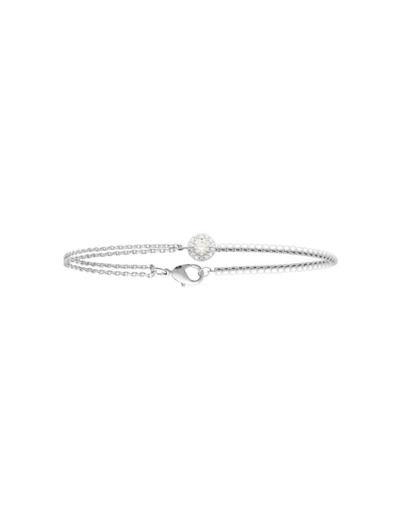 Bracelet en argent rhodié et oxyde de zirconium