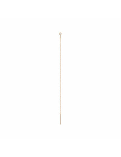 Mono boucle d'oreille Vanrycke One en or rose et 1 diamant, longueur 8cm