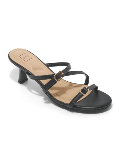 Mule talon decrochee femme noir