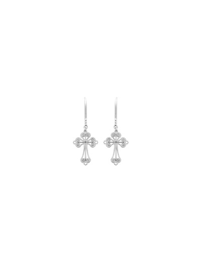 Boucles d'oreilles en argent rhodié