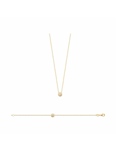 Collier en plaqué or et oxydes de zirconium, 45cm