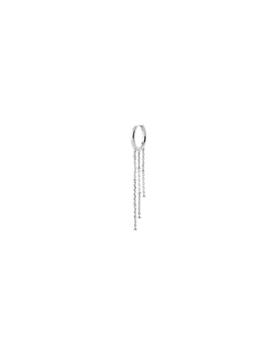 Boucles d'oreilles créoles en argent rhodié