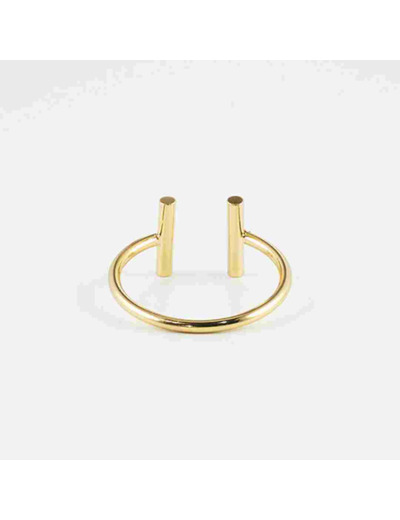Bague ZAG en acier doré