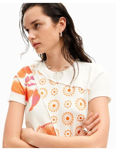 T-SHIRT PATCHWORK FLEURS