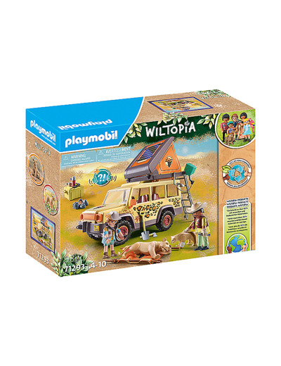 PLAYMOBIL 71293 Explorateurs avec vÃÂ©hicule tout terrain - Wiltopia - avec deux personnages et deux lions