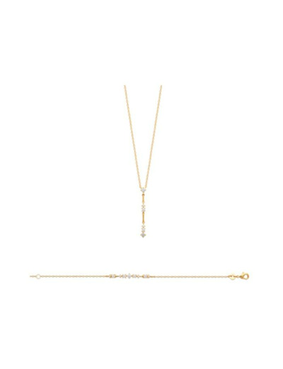Collier en plaqué or et oxyde de zirconium
