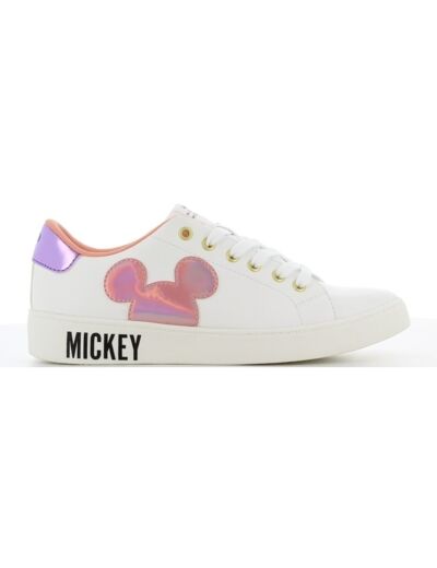 Basket femme blanc rose mickey