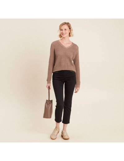 Pull manches longues col en V